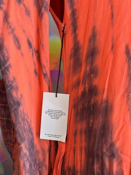 NWT Orange Tie Dye Tie Waist Duster - Picture 9 of 13
